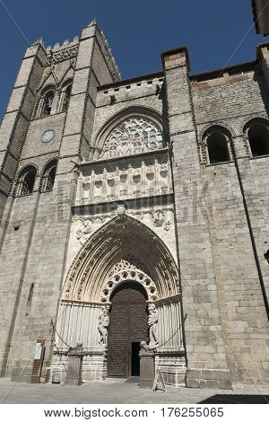 Avila (Castilla y Leon Spain): exterior of the medieval cathedral
