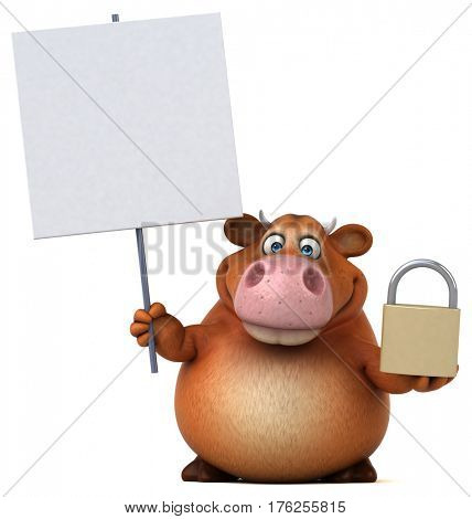 Fun cow - 3D Illustration