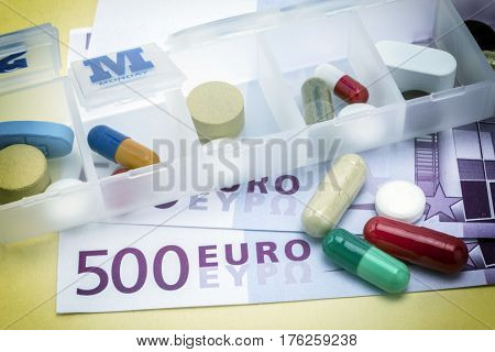 capsules up ticket euro concept of health copay