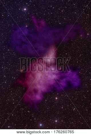 Far being shone nebula and star field against space. Elements of this image furnished by NASA .