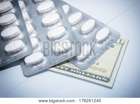 capsules up ticket dollar concept of health copay