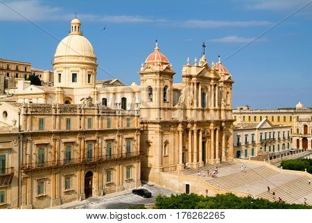 The Town Of Noto On Italy