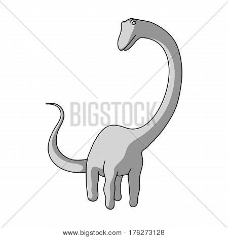 Cute Monster kids logo monster .A green dinosaur in an amusement park. Jurassic Park.Amusement park single icon in monochrome style vector symbol stock web illustration.