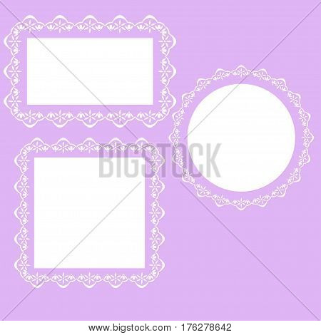 Square, round, rectangular lace frames white color