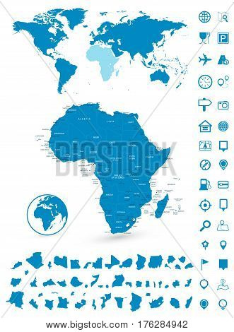 Detailed Map Africa Vector & Photo (Free Trial) | Bigstock