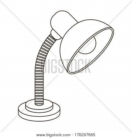 Purple table lamp. Light for making lessons .School And Education single icon in outline style vector symbol stock web illustration.