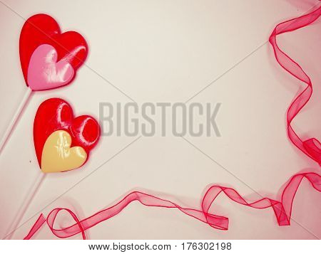 hearts red lollipops love concept valentine's day