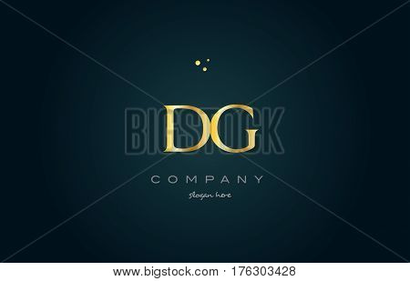 Dg D G  Gold Golden Luxury Alphabet Letter Logo Icon Template