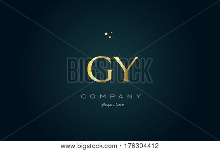 Gy G Y  Gold Golden Luxury Alphabet Letter Logo Icon Template