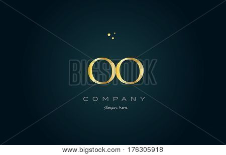 Oo O  Gold Golden Luxury Alphabet Letter Logo Icon Template