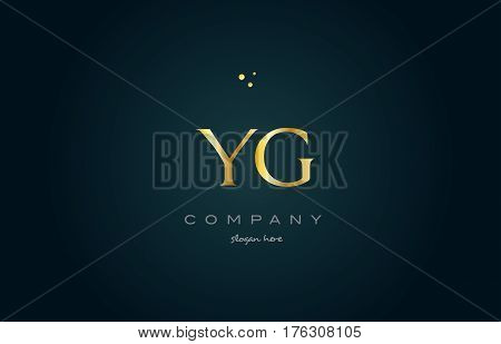 Yg Y G  Gold Golden Luxury Alphabet Letter Logo Icon Template