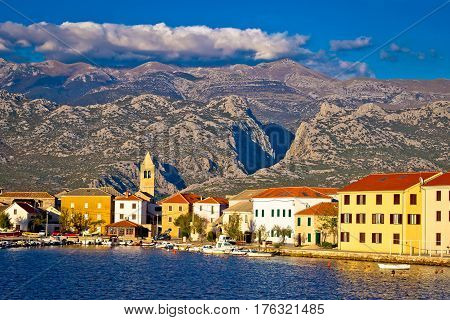 View Of Town Of Vinjerac With Velebit