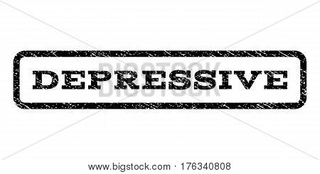 Depressive watermark stamp. Text caption inside rounded rectangle with grunge design style. Rubber seal stamp with dust texture. Vector black ink imprint on a white background.