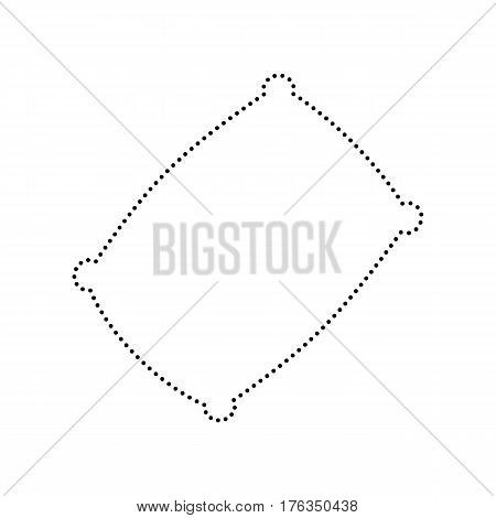 Pillow sign illustration. Vector. Black dotted icon on white background. Isolated.