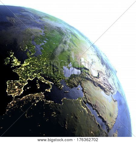 Emea Region On Realistic Model Of Earth