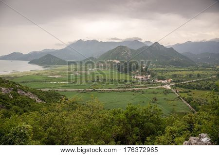 Lake Shkod also called Scutari, Skadar and Shkodra lies on the border of Albania and Montenegro, the largest lake in the Southern Europe