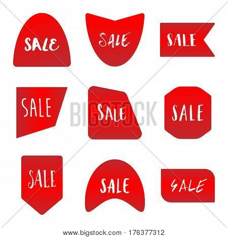 several style of red sale sticker label set,vector Illustration EPS10