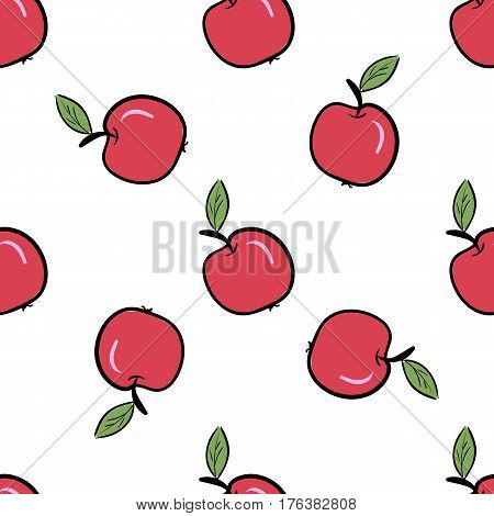 Hand drawn sketch watercolor pear seamless pattern. Organic healthy food vector illustration