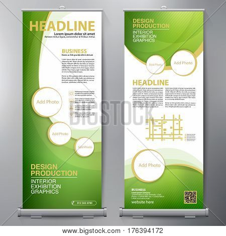 Business Roll Up. Standee Design. Banner Template. Presentation and Brochure Flyer. Vector illustration