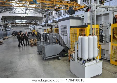 St. Petersburg Russia - February 13 2010: The Armalit factory produces ship armature for shipbuilding companies.