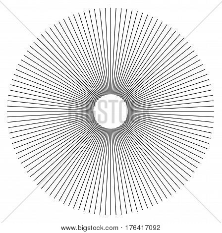 Radial Lines Abstract Geometric Element. Spokes, Radiating Stripes.