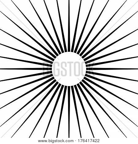 Radial Lines Abstract Geometric Element. Spokes, Radiating Stripes.