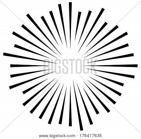 Radial Lines Abstract Geometric Element. Spokes, Radiating Stripes.