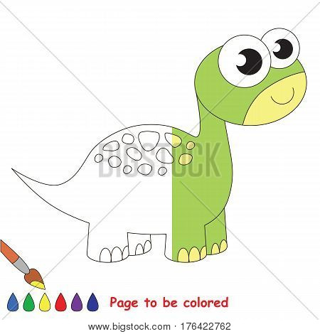 Brontosaurus Dino to be colored, the coloring book to educate preschool kids with easy kid educational gaming and primary education of simple game level.