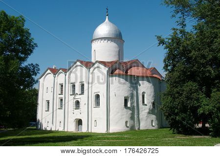 The Church of St. John the Baptist on Opoki built in 1127 - 1130's in Veliky Novgorod Russia