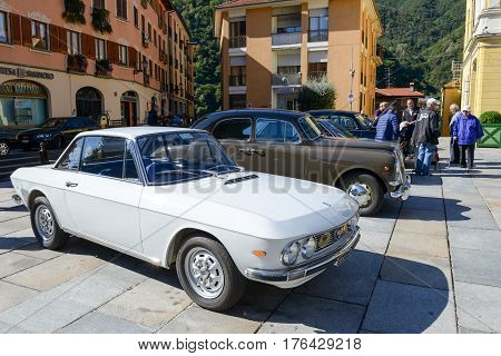 Exhibition Of Vintage Cars At Varallo Sesia Village, Piedmont, Italy