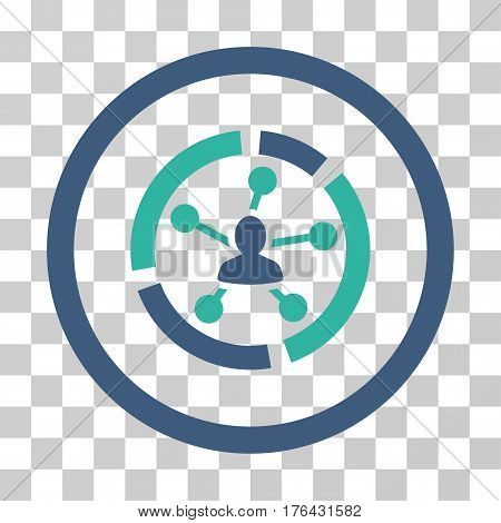 Relations Diagram icon. Vector illustration style is flat iconic bicolor symbol cobalt and cyan colors transparent background. Designed for web and software interfaces.