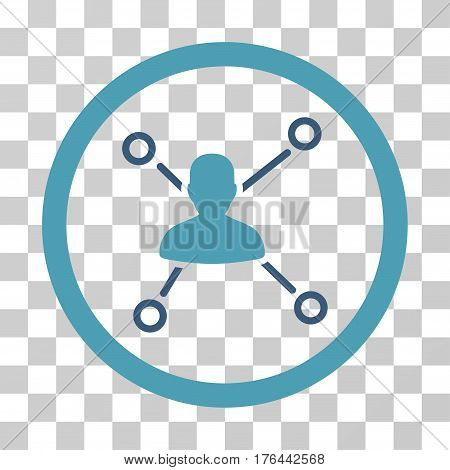 Person Relations icon. Vector illustration style is flat iconic bicolor symbol cyan and blue colors transparent background. Designed for web and software interfaces.
