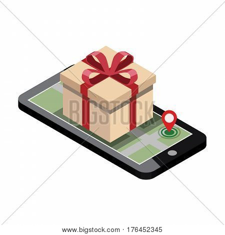 Online mobile shop store sale delivery shopping concept.