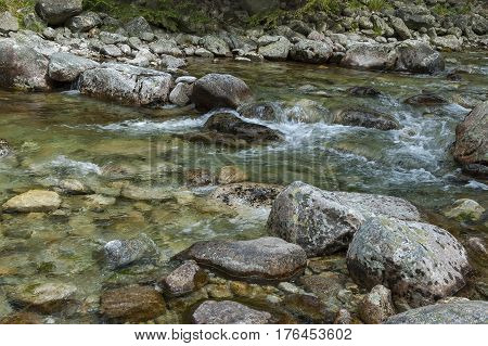 Beautiful view of the  Rila mountain with river Iskar close up, Bulgaria