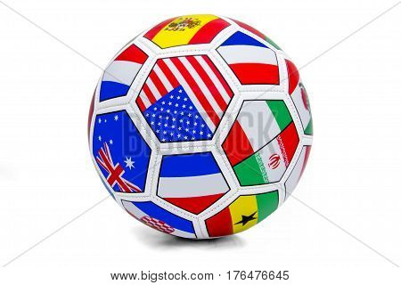 soccer ball closeup image. soccer ball isolated on white background.