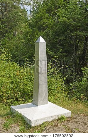 Trail Marker on the Monument Portage in Quetico Provincial Park in Ontario