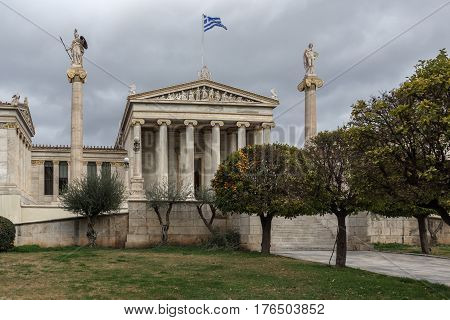 Panoramic view of Academy of Athens, Attica, Greece