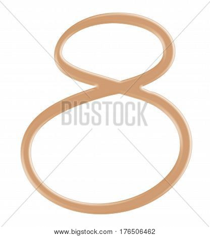 Makeup foundation cream nude shades in number 8 character style on isolated background.
