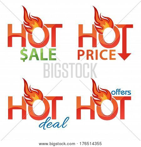 Hot text design on white background isolate vector illustration eps cs3