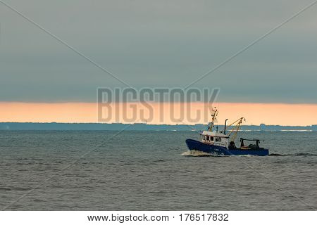 Blue Fishing Ship