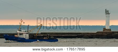 Blue Fishing Ship