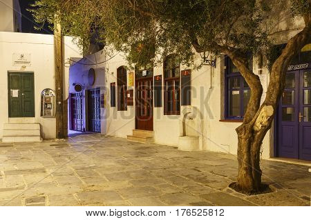CHORA, GREECE - JANUARY 12, 2017: View of Chora village on Ios island, Greece on January 12, 2017.