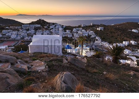 CHORA, GREECE - JANUARY 13, 2017: View of Chora village on Ios island, Greece on January 13, 2017.