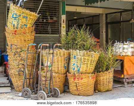 Vegetables market or Pak Khlong Talat market. Bangkok, Thailand