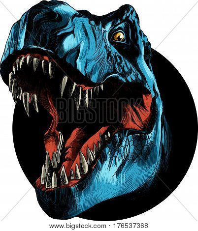 dinosaur head sketch vector illustration graphic isolated