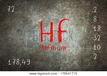 Isolated Blackboard With Periodic Table, Hafnium
