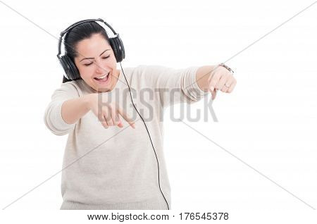 Young Woman Wearing.headphones