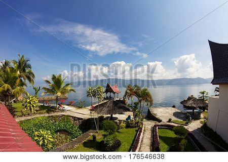Samosir island on Lake Toba, North Sumatra, Indonesia