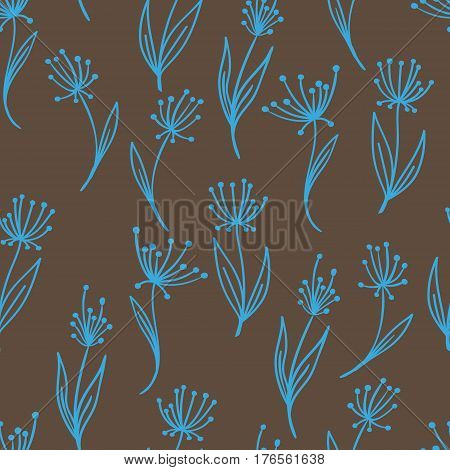 doodle floral pattern.It consists of stylized plants such as dill or Pasternak