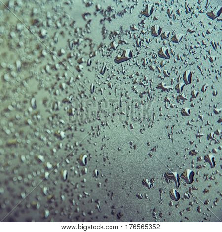 In A Car After The Rain Some Drops Of Water